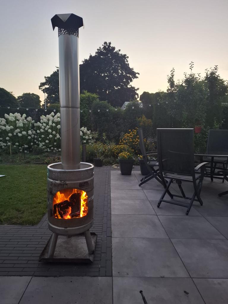 Rvs Bierfustkachel fustkachel tuinhaard terrashaard, Ophalen of Verzenden, Nieuw