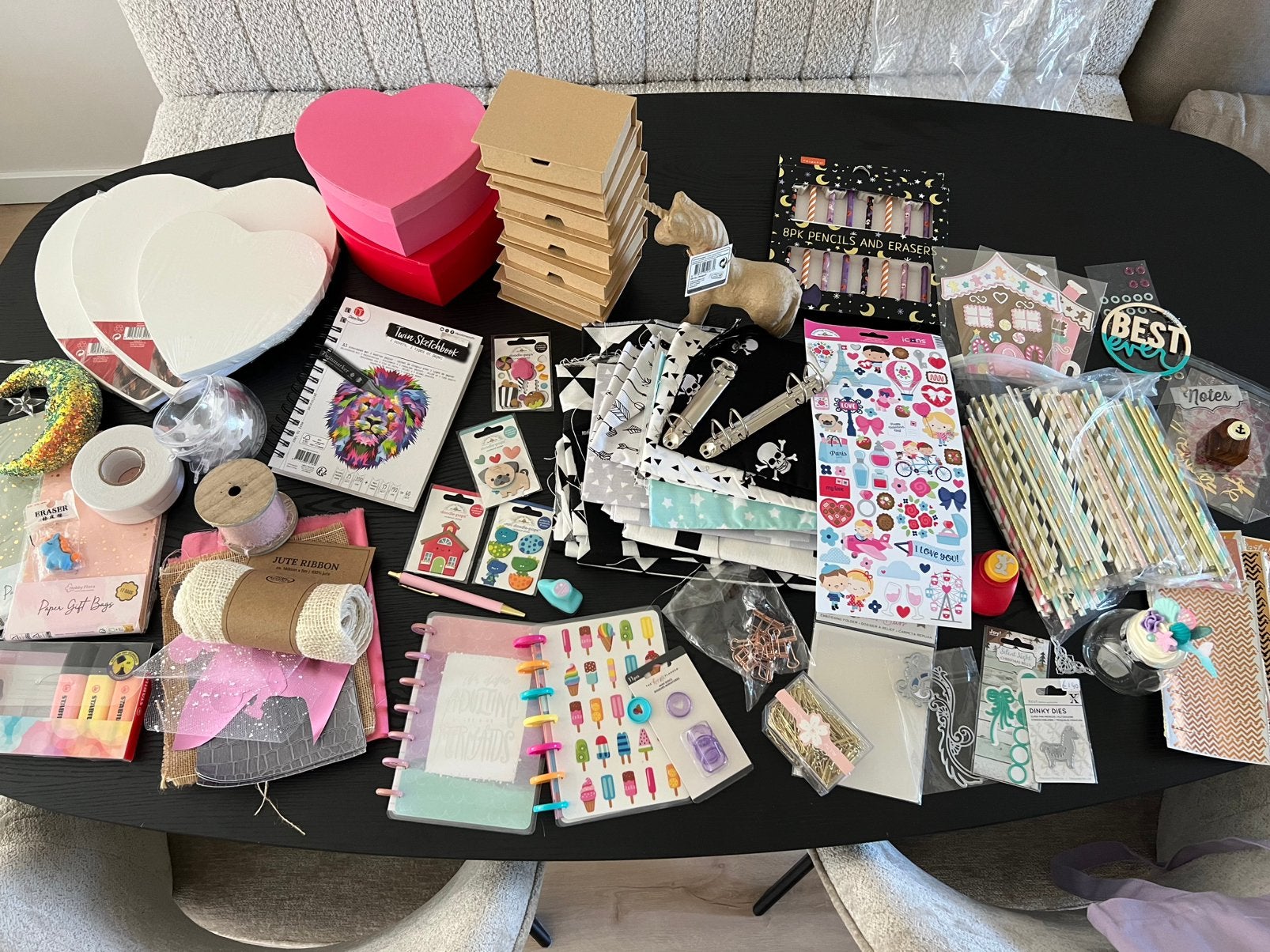 Grote doos vol Hobbyspullen / Scrapbooking, Hobby en Vrije tijd, Knutselen, Gebruikt, Overige thema's, Meerkleurig, Ophalen of Verzenden