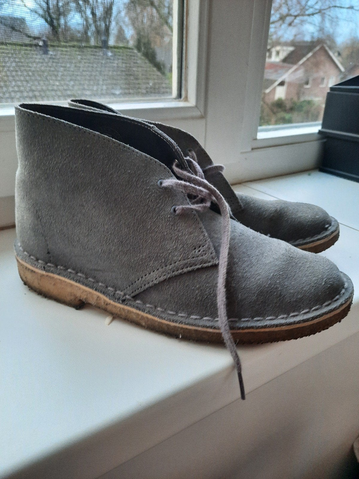 Clarks Originals Desert Boots - Grijs Suède - Maat 39, Lage of Enkellaarzen, Ophalen of Verzenden, Zo goed als nieuw, Grijs