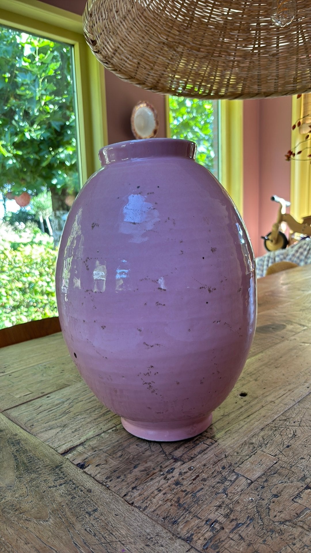 Mooie grote roze vaas, Huis en Inrichting, Ophalen, Zo goed als nieuw, 40 cm, Roze