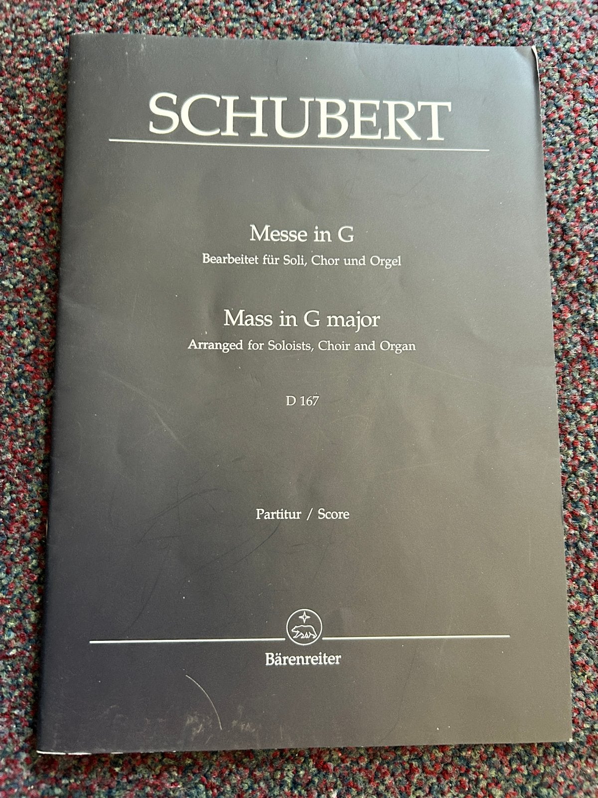 Schubert Mis in G majeur D 167 - Partituur, Orgel, Gebruikt, Klassiek, Ophalen of Verzenden