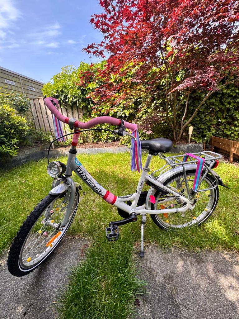 Minerva meisjesfiets 20 inch, Ophalen, Terugtraprem, Gebruikt, Handrem