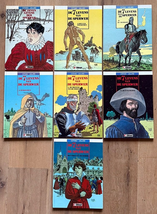 Complete serie De 7 levens van Sperwer - Andre Juillard HC, Andre Juillard, Complete serie of reeks, Ophalen of Verzenden, Zo goed als nieuw