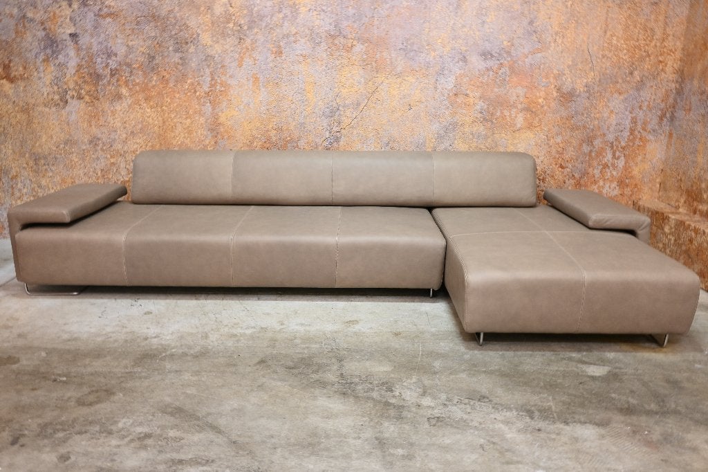 OPNIEUW beklede leren Moroso Lowland hoekbank, Moroso, Hoekbank, Ophalen of Verzenden, Zo goed als nieuw