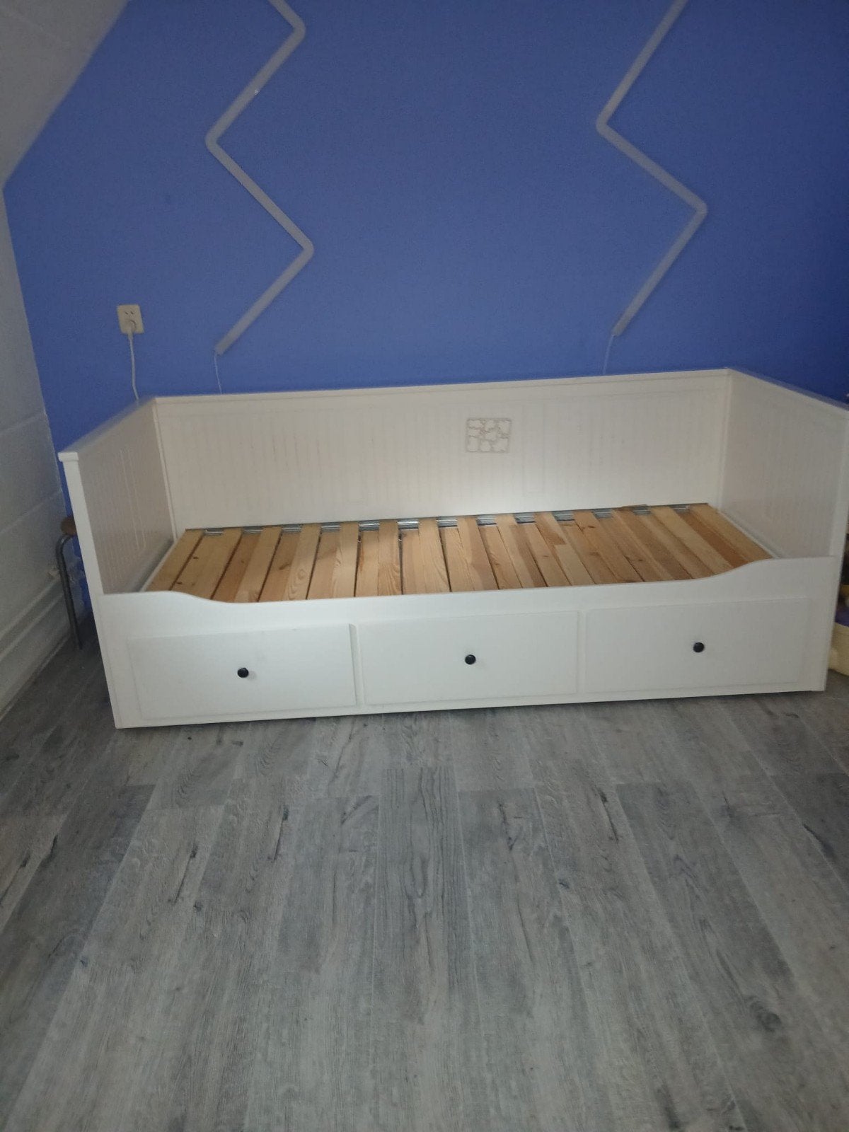 IKEA Hemnes bedbank met lades, Ophalen, Gebruikt, Wit, Tweepersoons