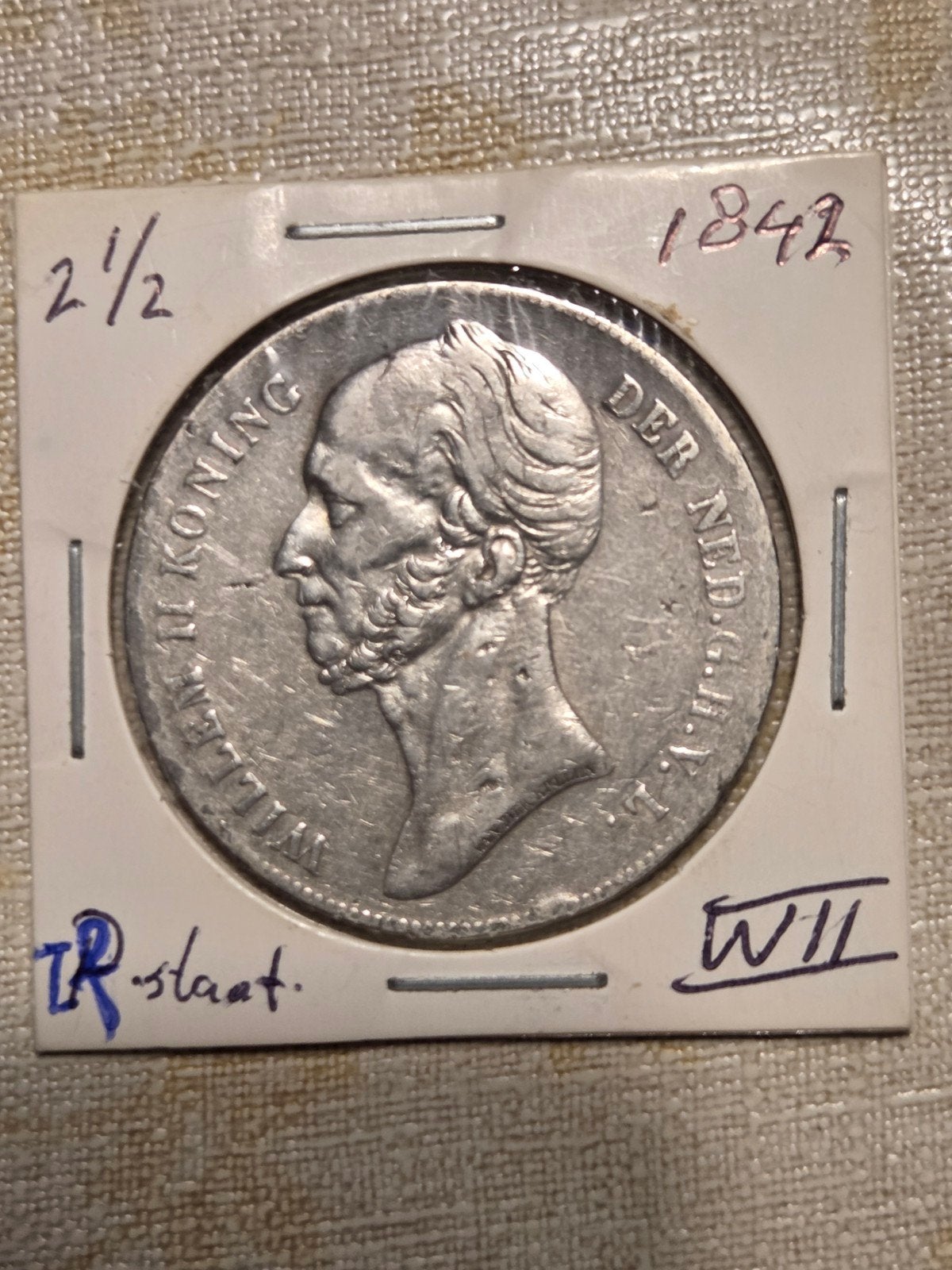 Zilveren 2½ Gulden Koning Willem I 1842, Zilver, Ophalen of Verzenden, Koning Willem I, Losse munt