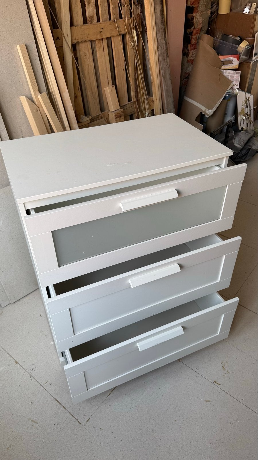 Witte IKEA ladekast met 3 lades - Gebruikt, 3 of 4 laden, Ophalen, Gebruikt