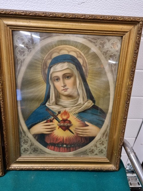 Schilderij druk prenten maria vintage (jezus verkocht), Ophalen of Verzenden, 'T Olde Gre-j, Info@toldegrej.nl, Endepoelstraat 20f Didam