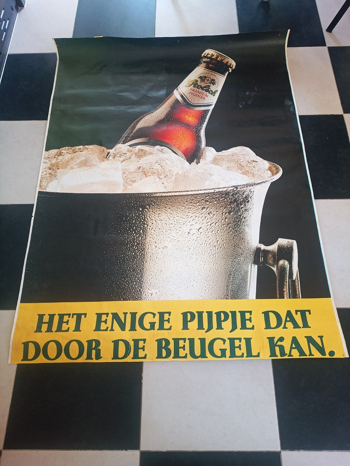 poster Grolsch groot bushokje, Deurposter of groter, Ophalen of Verzenden, Reclame, Rechthoekig Staand