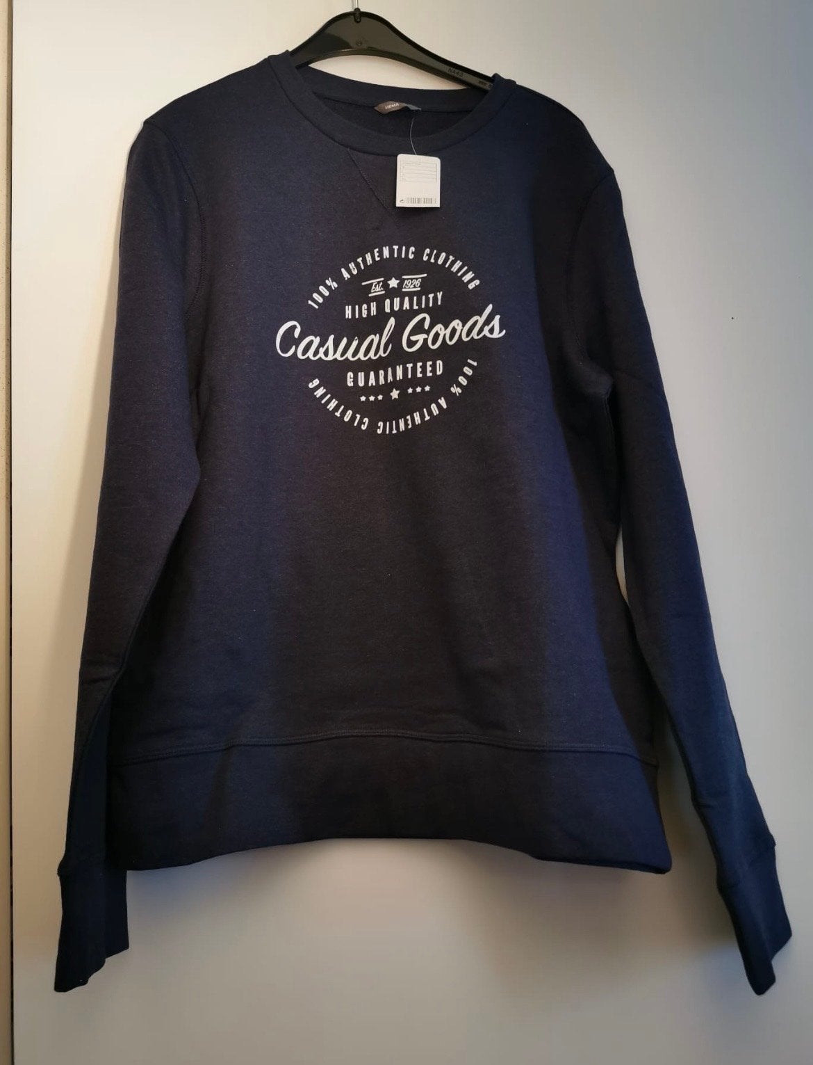 Hema blauwe sweater shirt maat L - nieuw, Kleding | Heren, T-shirts, Ophalen of Verzenden, Nieuw, Maat 52/54 (L), Blauw