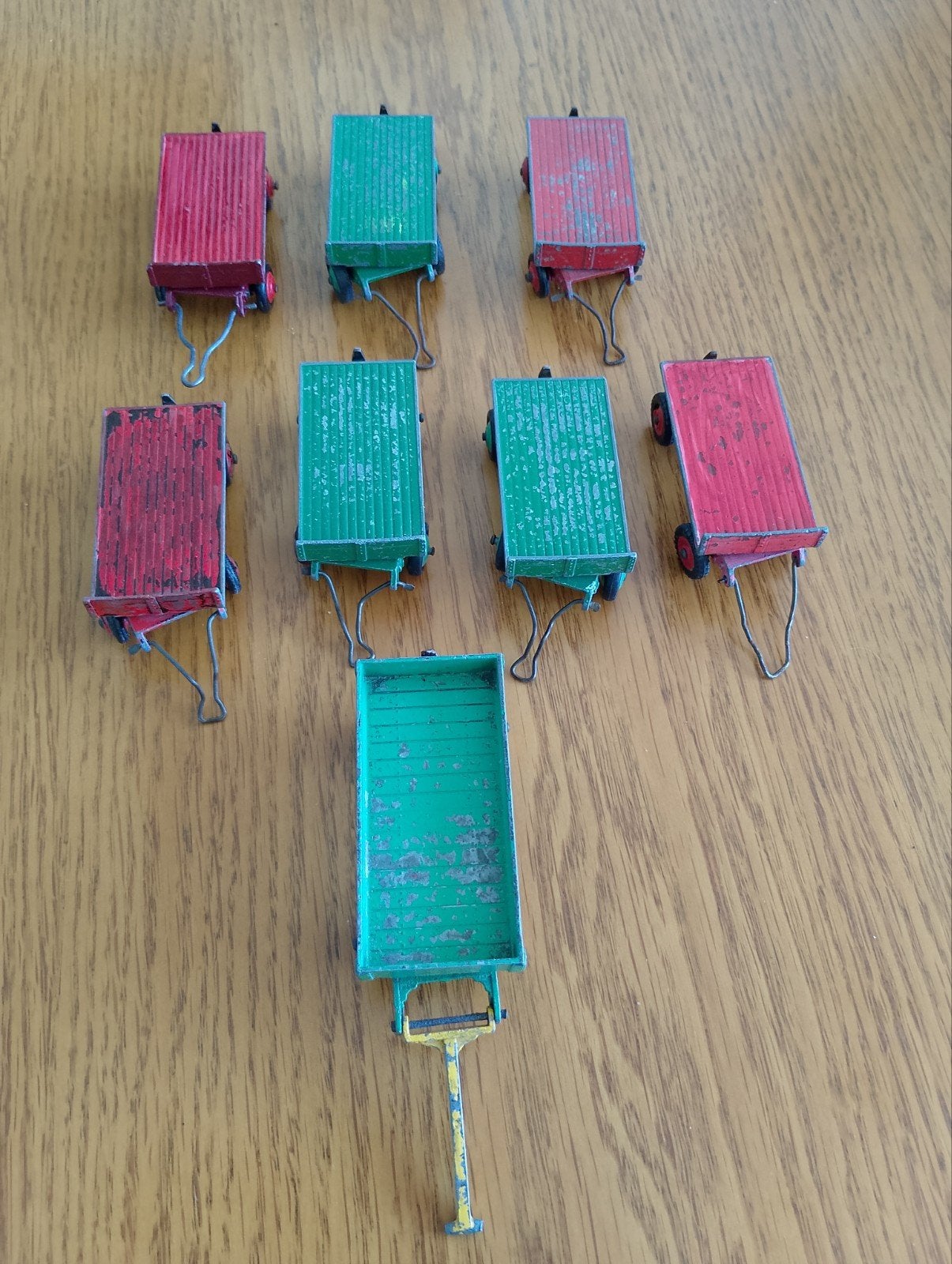 Vintage Dinky Toys Aanhangwagens (7 stuks), Ophalen, Gebruikt, Auto, Dinky Toys