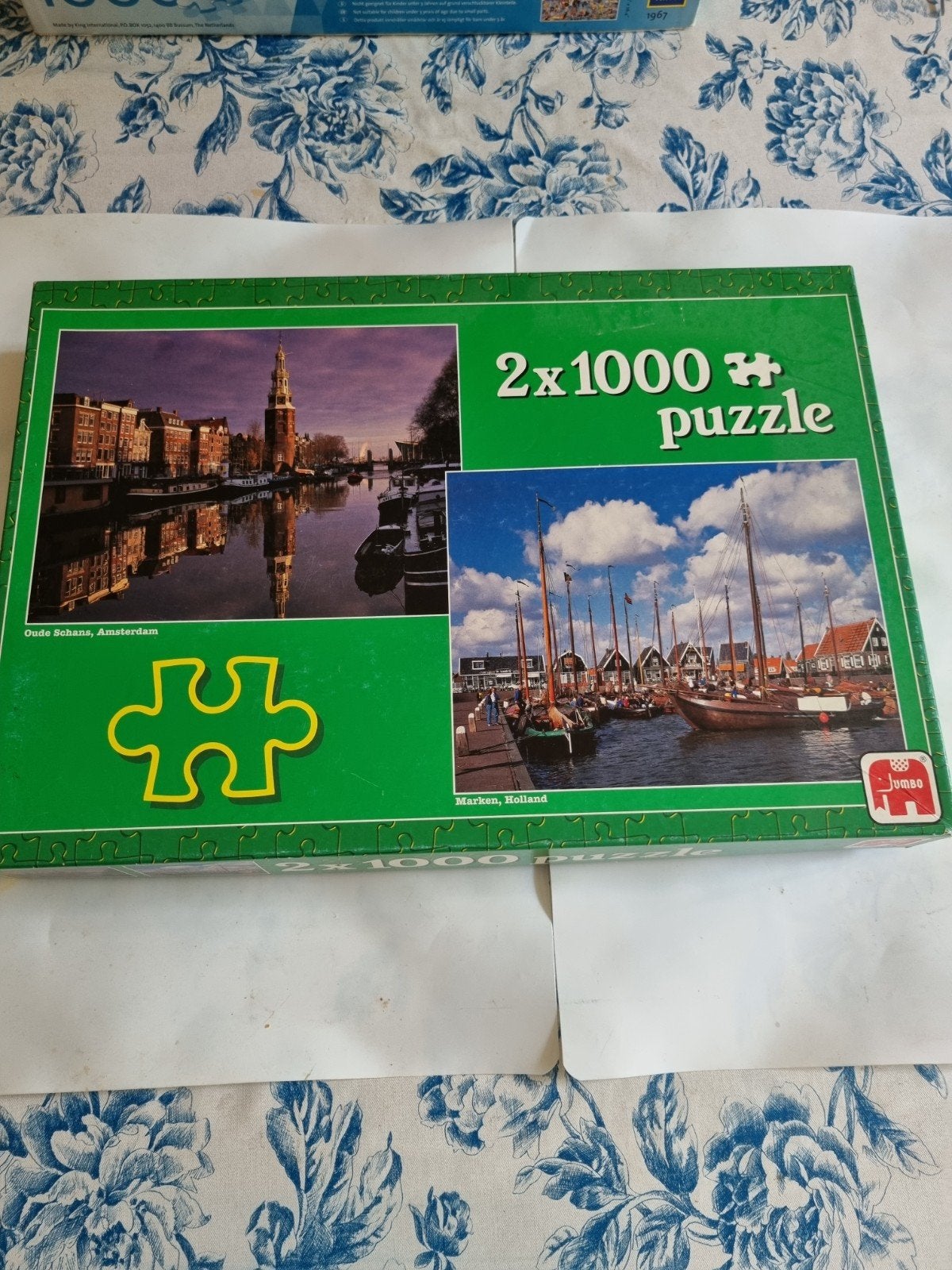 Jumbo 2x1000 Puzzel: Oude Schans & Marken, Holland, Ophalen of Verzenden, 500 t/m 1500 stukjes, Gebruikt, Legpuzzel