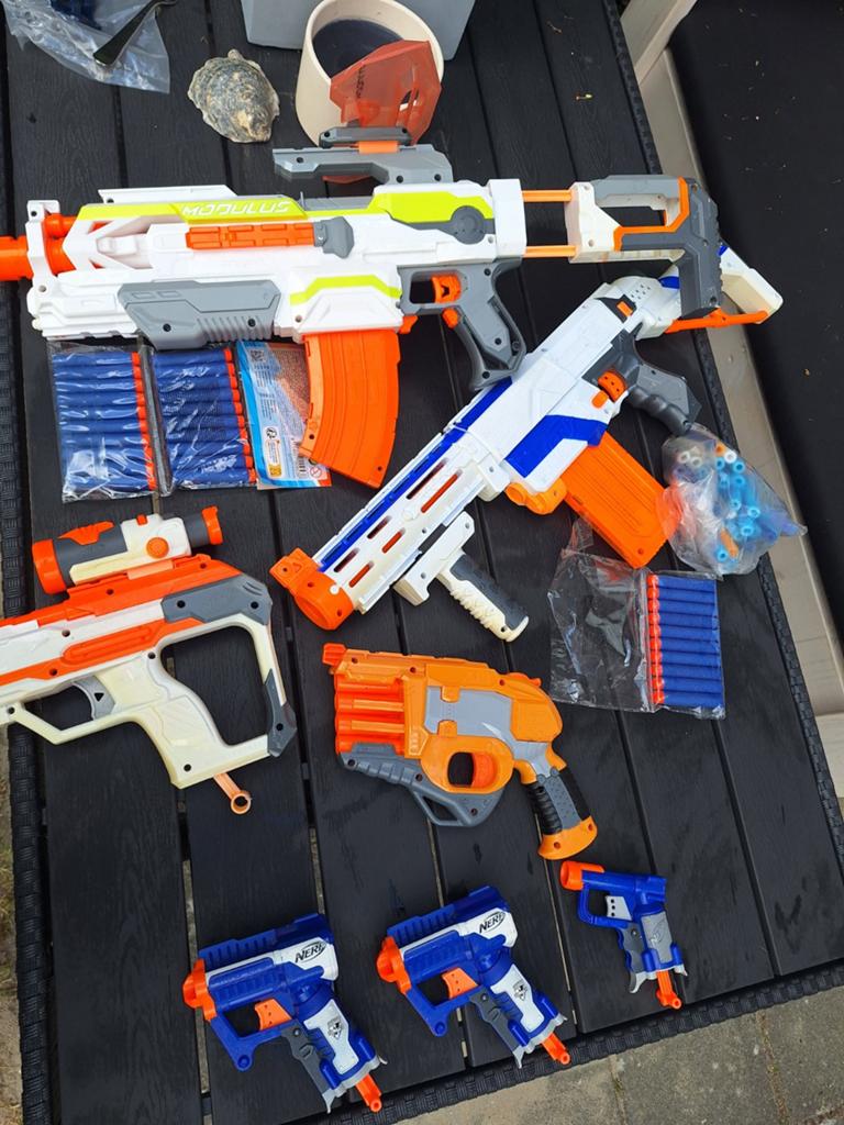 Grote en kleine nerf collectie met accessoires, Kinderen en Baby's, Ophalen of Verzenden, Gebruikt