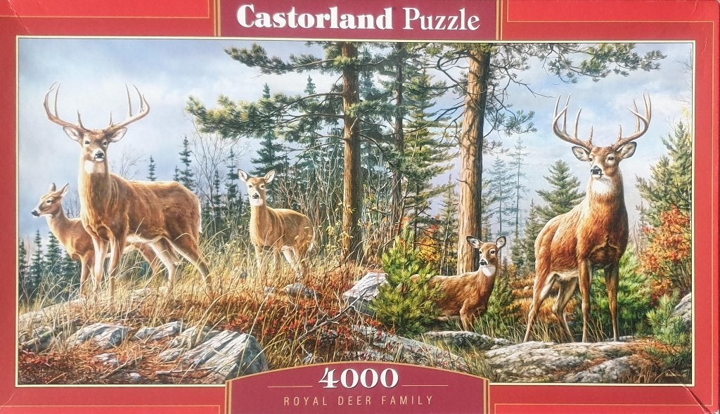 Castorland puzzel Royal Deer Family 4000 pc. zgan, Ophalen of Verzenden, Meer dan 1500 stukjes, Zo goed als nieuw, Legpuzzel