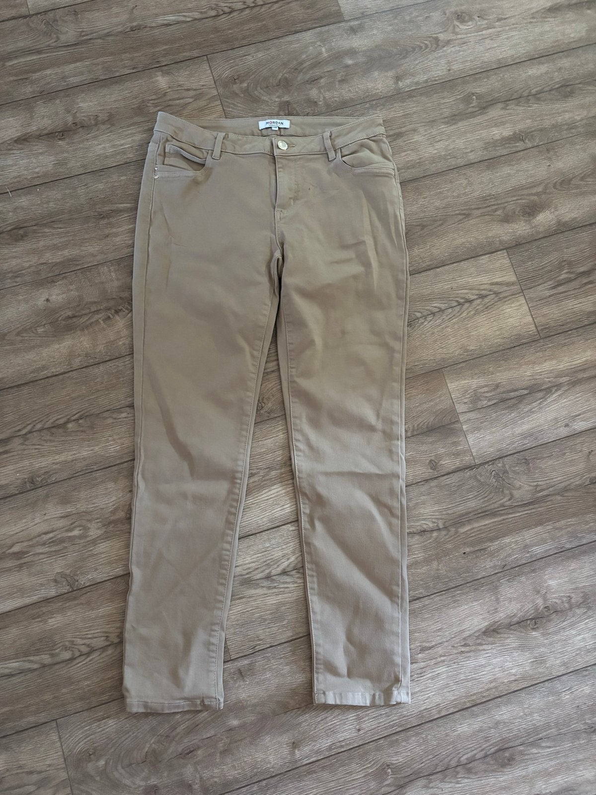 Morgan broek maat 42, Beige, Maat 42/44 (L), Ophalen of Verzenden, Zo goed als nieuw