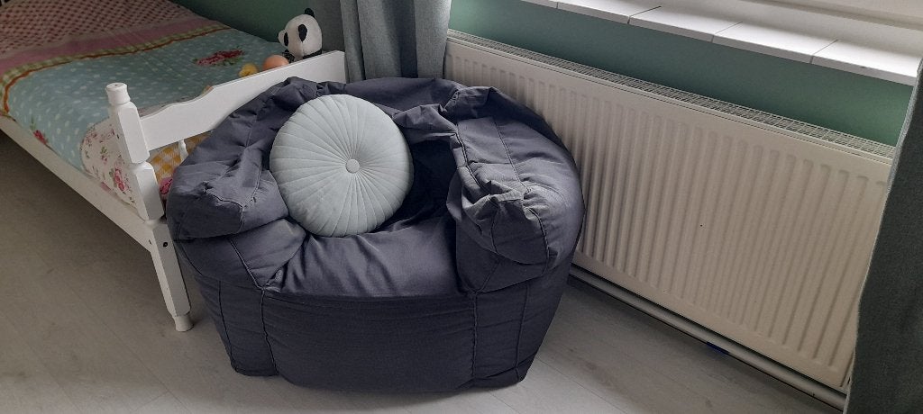 Zitzak Sit&Joy Lounge - Grijs Antraciet, Navulbaar, Huis en Inrichting, Zitzakken, Ophalen, Gebruikt, Grijs, Zitzak