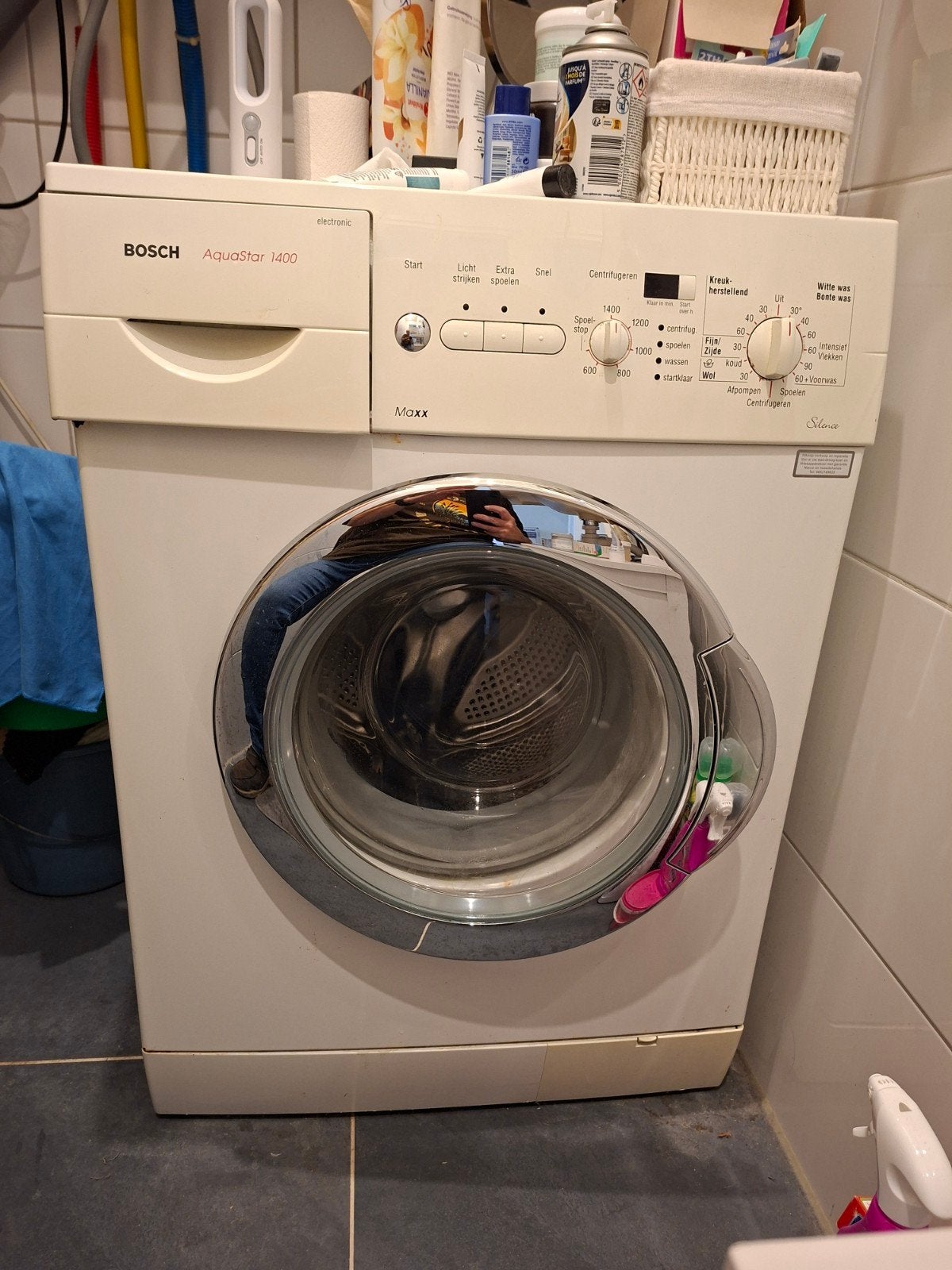 Bosch Aquastar 1400 wasmachine, Ophalen, Gebruikt, 1200 tot 1600 toeren, 85 tot 90 cm