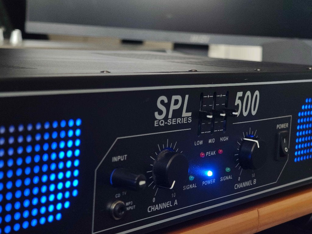 Skytec SPL 500 Versterker, Ophalen of Verzenden, Gebruikt, 500 tot 1000 watt, P.A.