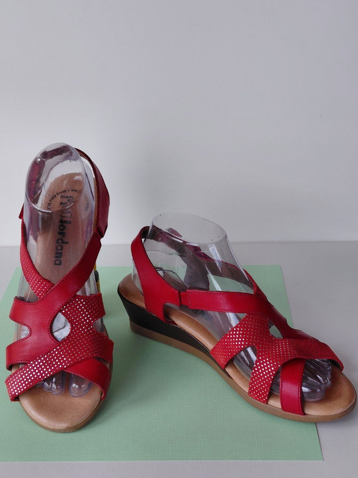 Zachtleren Jordana sandalen 39, Zo goed als nieuw, Jordana, Rood, Sandalen of Muiltjes