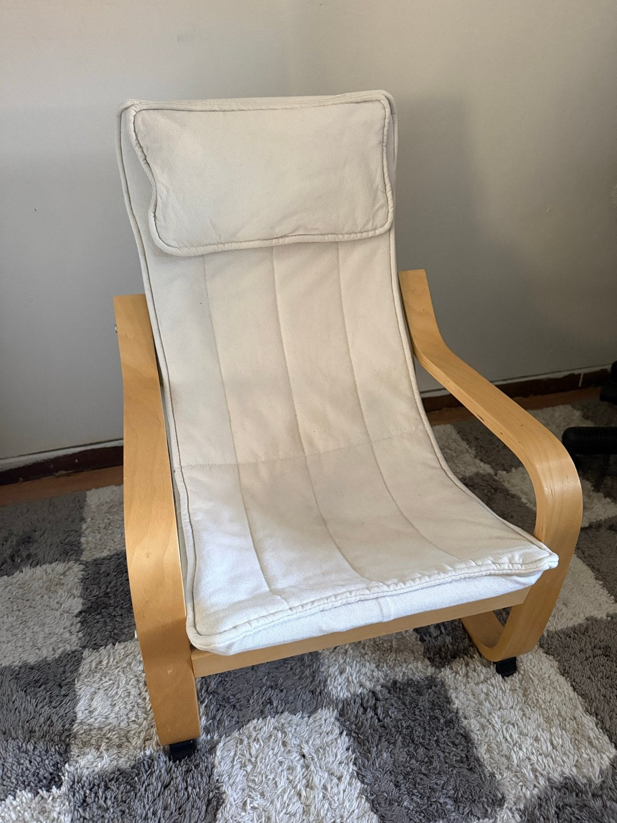 Comfortabele schommelstoel met uitwasbare hoes, Ophalen, Gebruikt, Wit, Eén
