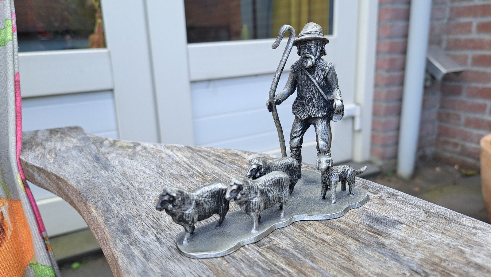 tinnen beeldje schaapsherder, Ophalen of Verzenden, Zo goed als nieuw, Mens
