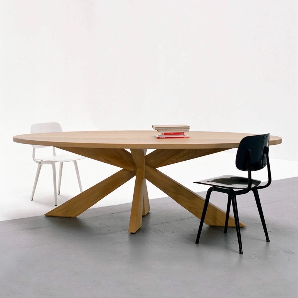 Arp. Design Longlegs Classic ovale eiken eettafel, Ophalen, 100 tot 150 cm, 200 cm of meer, Zo goed als nieuw