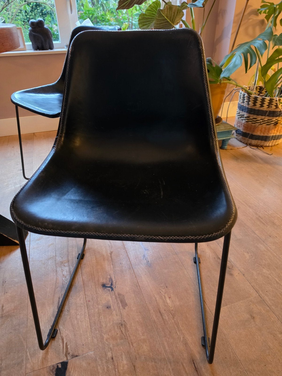4x Sol Y Luna Giron stoel zwart - Handgemaakt leer, Ophalen, Gebruikt, Zwart, Vier