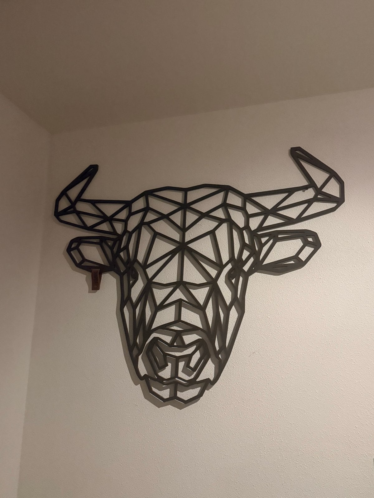 Muurdecoratie Stierenkop Geometrisch Zwart, Ophalen, Wandsculptuur, Zwart, Zo goed als nieuw