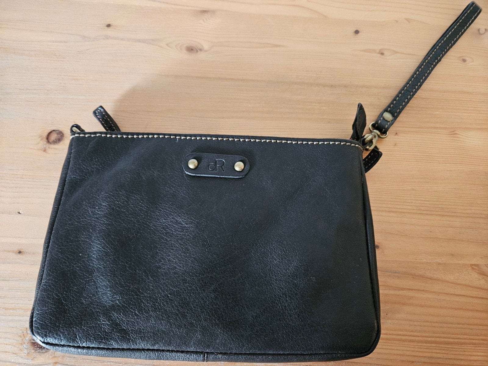 dR DeRooij De Rooy Amsterdam Leren Clutch / Polstasje Zwart, Ophalen of Verzenden, Zo goed als nieuw, Zwart, Avondtasje