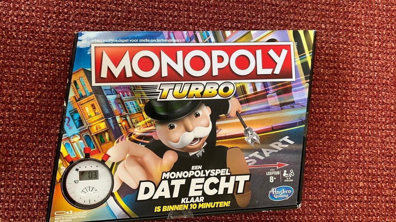 Monopoly Turbo (Speed) bordspel van Hasbro, Ophalen of Verzenden, Zo goed als nieuw