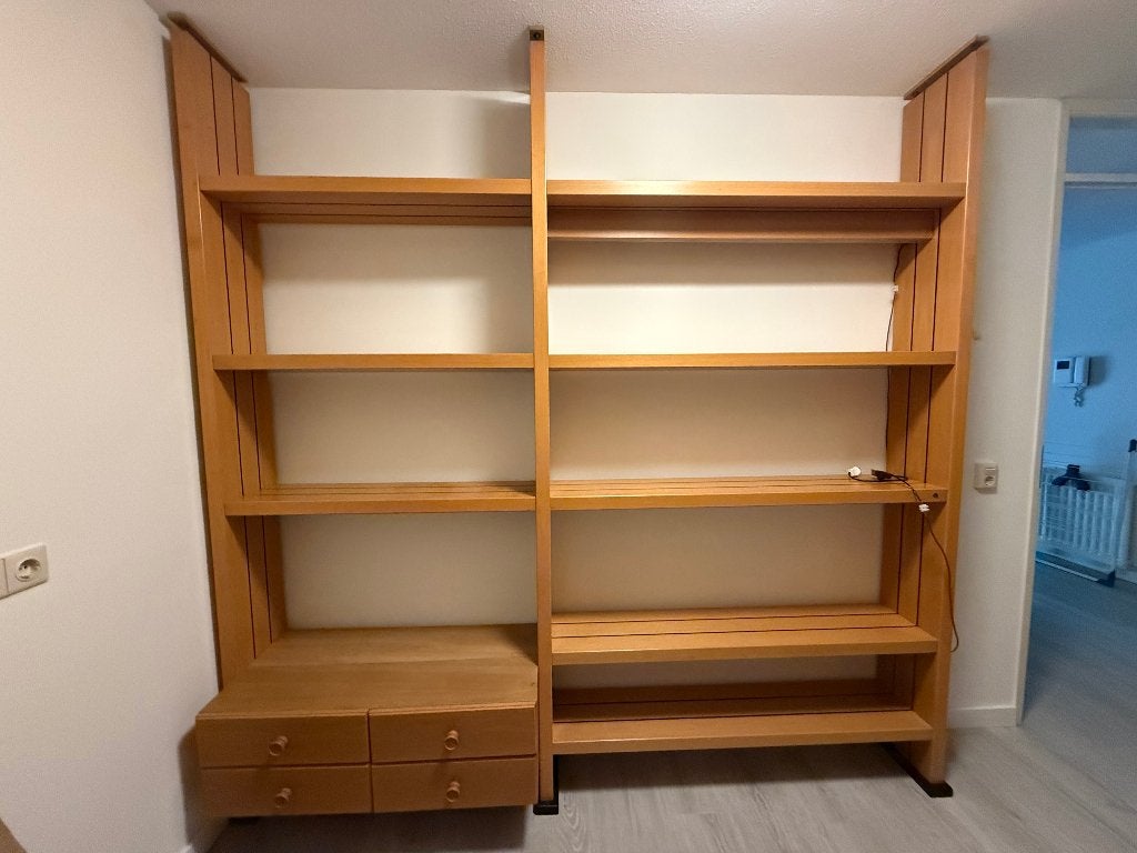 Verstelbare modulaire houten wandkast Omnia, Ophalen, Met plank(en), Gebruikt, 200 cm of meer