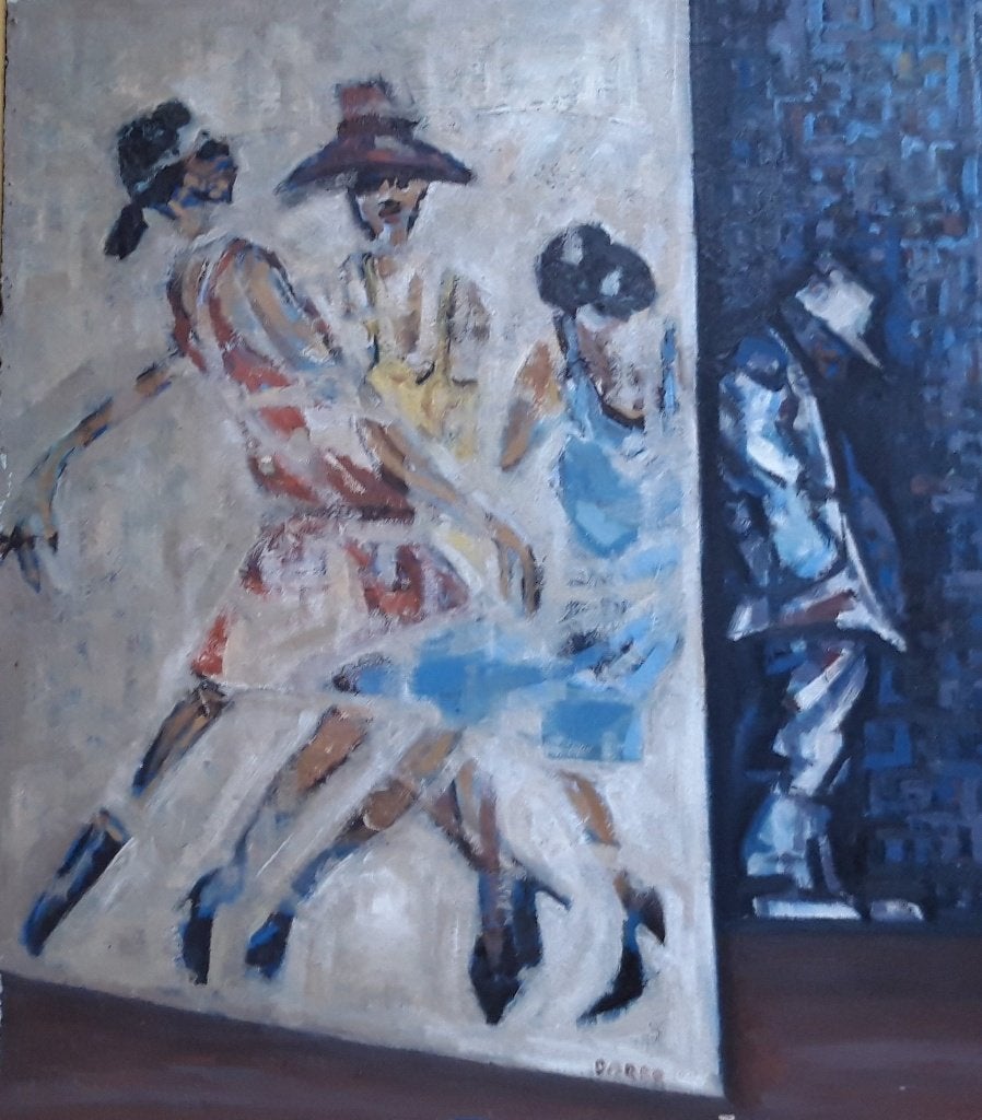 schilderijen, Ophalen, Op houten frame, Overige materialen, Figuren