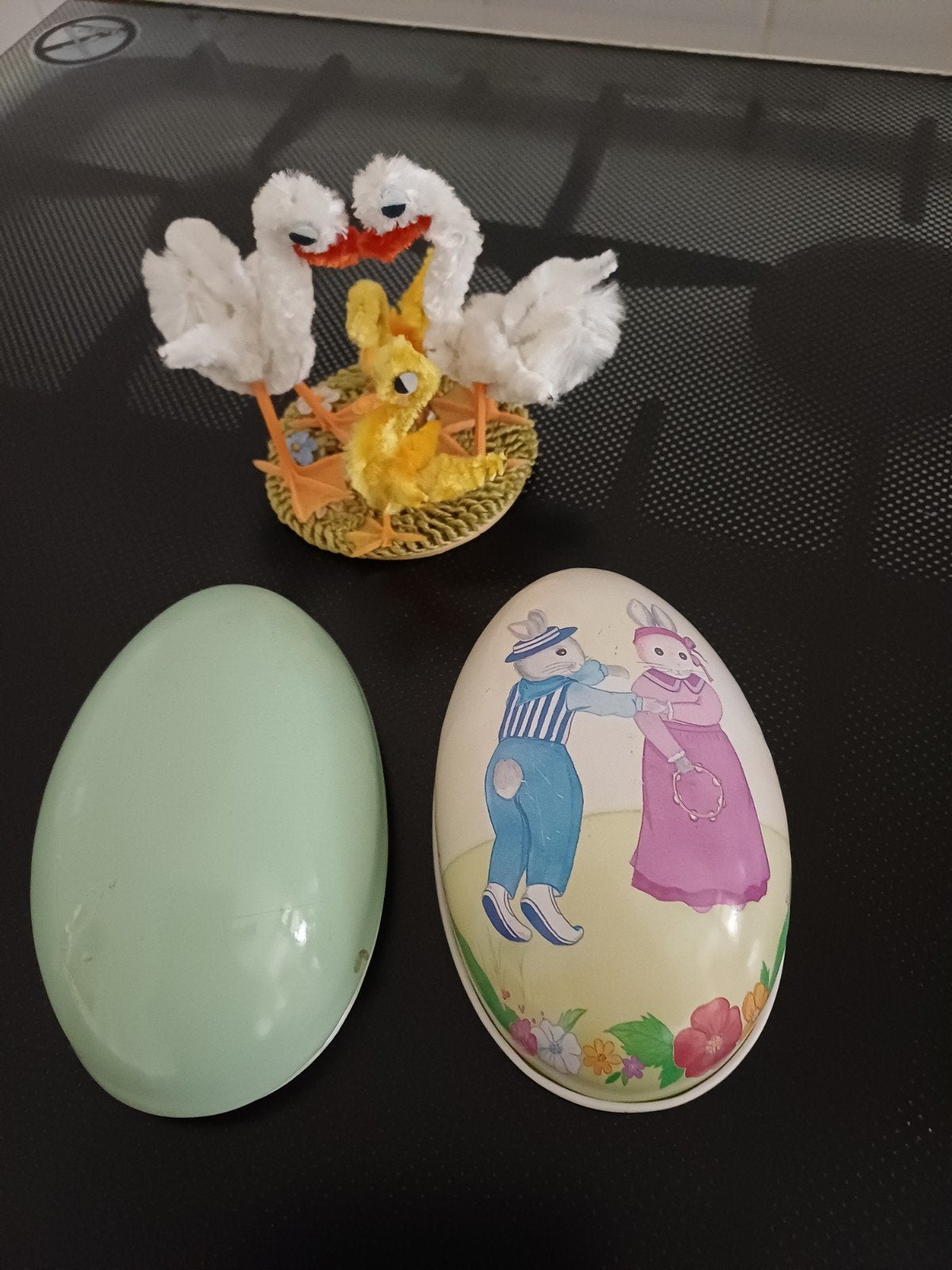 Oud paassetje en blikken Paasei, Diversen, Ophalen of Verzenden, Gebruikt