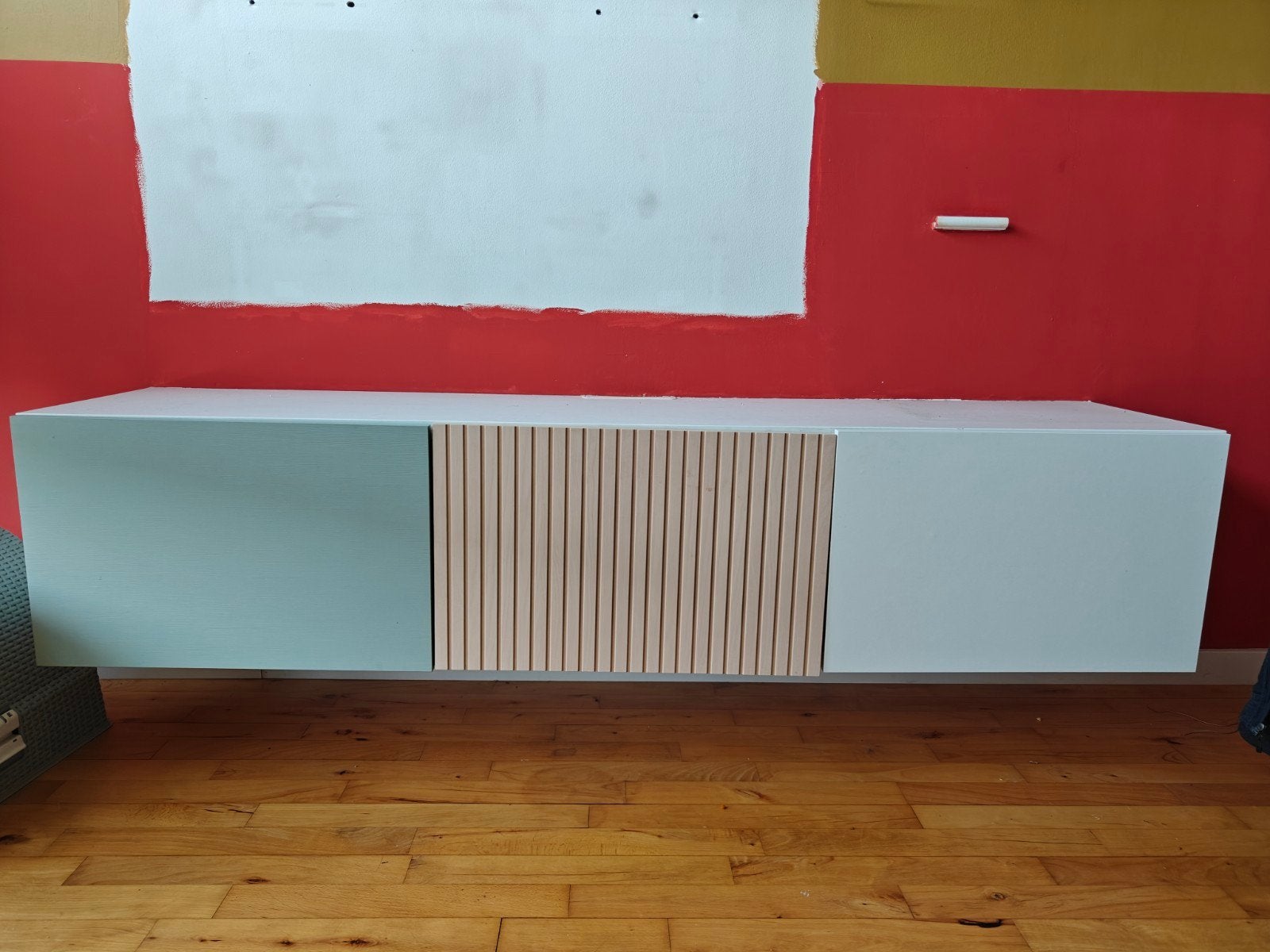 TV meubel ikea, Ophalen, Gebruikt, Modern, minimalistisch, zwevend, 200 cm of meer