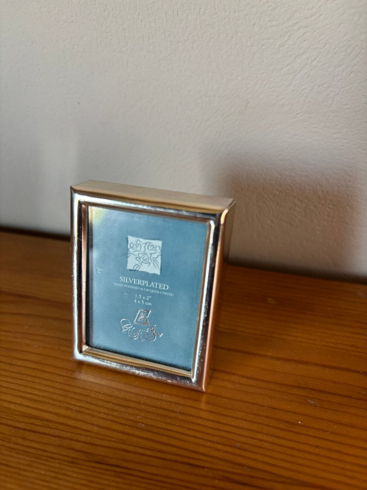 Silverplated fotolijstje voor bv pasfoto 4x5cm, Ophalen of Verzenden, Zo goed als nieuw