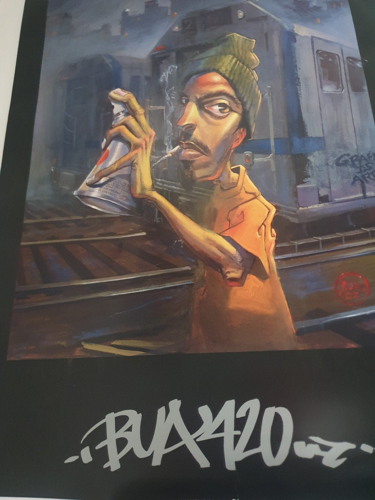 Bua 420 Graffiti Kunst Poster - Uniek Design, Rechthoekig Staand, Ophalen of Verzenden, Zo goed als nieuw, A1 t/m A3