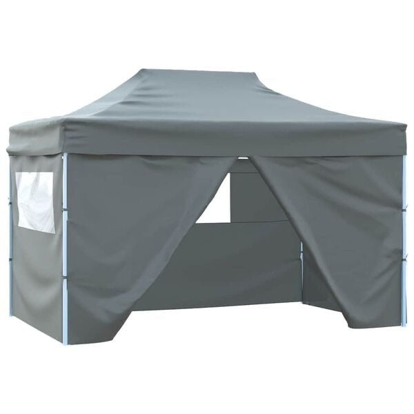 Partytent 3x4.5m Antraciet met 4 zijwanden - Opvouwbaar, Tuin en Terras, Ophalen, Opvouwbaar, Partytent, Zo goed als nieuw