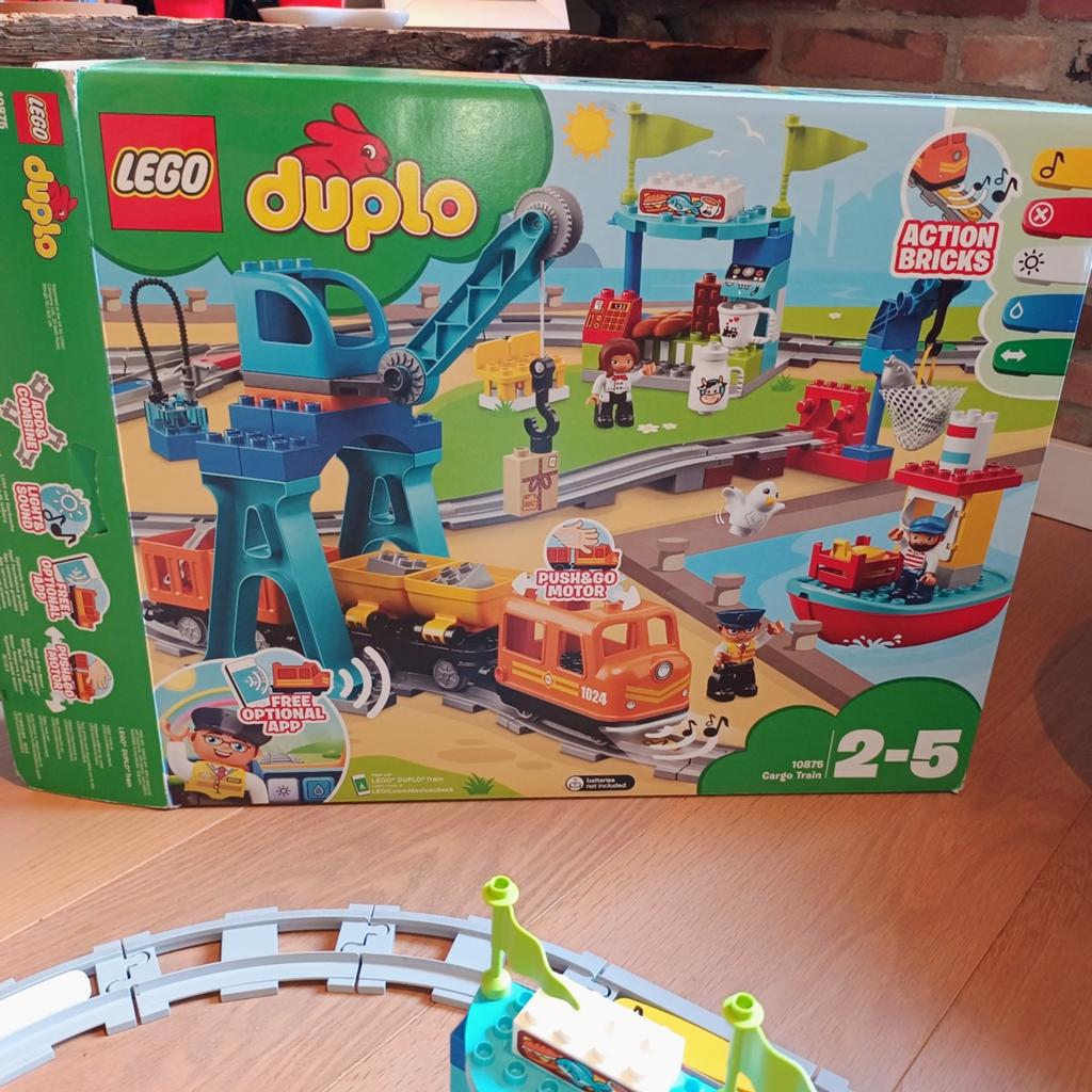 LEGO Duplo Vrachtrein 10875 - Complete set met doos, Gebruikt, Overige thema's, Ophalen of Verzenden, Duplo