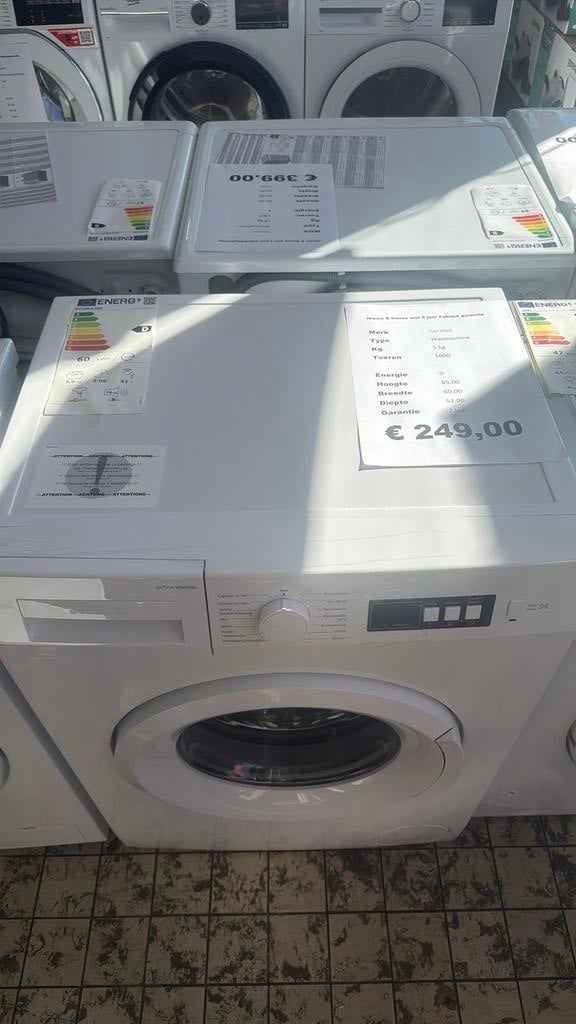 Geratek wasmachine 5 kg nieuw €269.00, Ophalen, Geratek, Minder dan 1200 toeren, Minder dan 85 cm