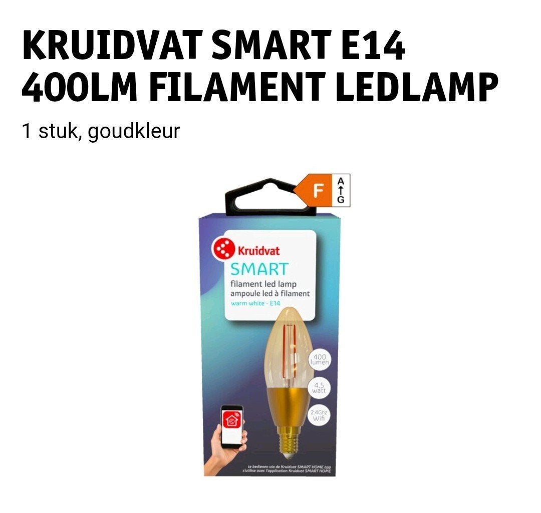 Gezocht, deze kruidvat smart E14 400LM filament ledlamp, Led-lamp, Nieuw, Overige merken, E27 (groot)