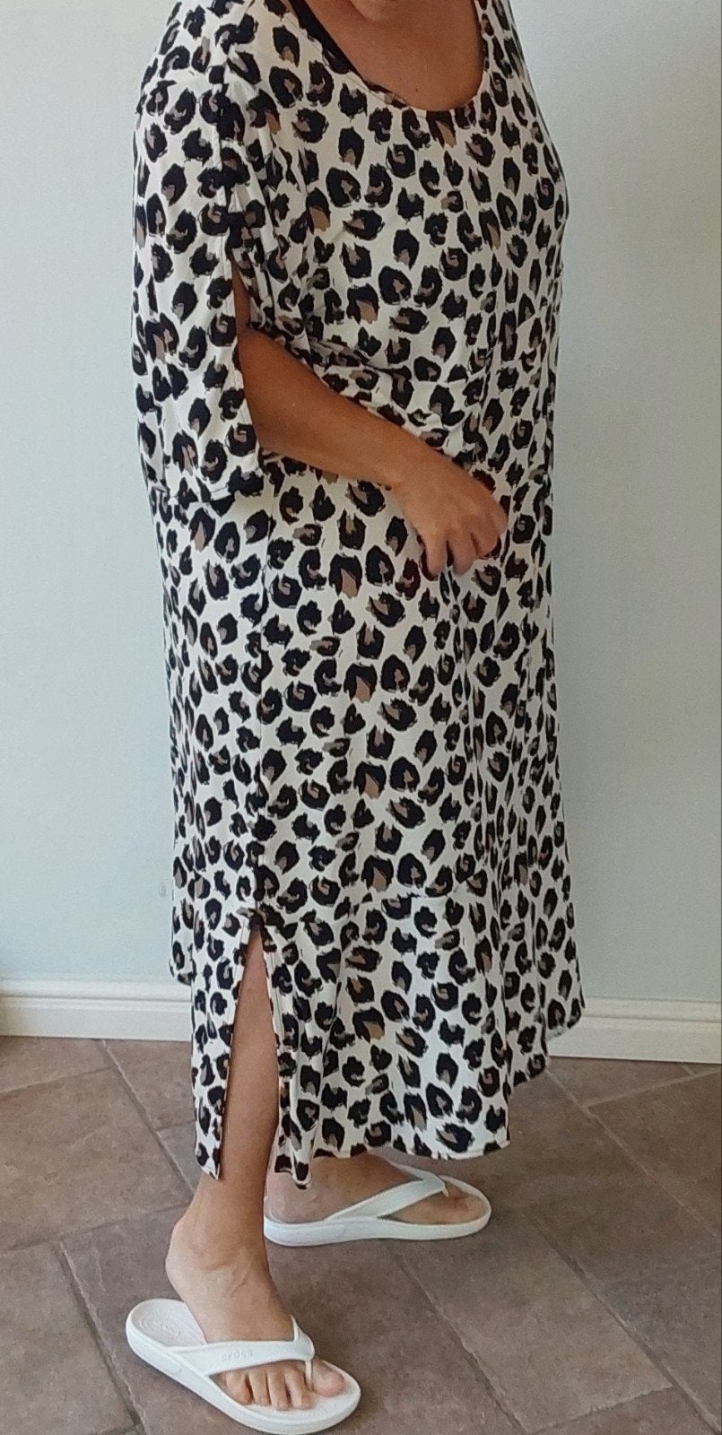 YOEK black label lange jurk luipaard print XXL 54-56 Z.G.A.N, Kleding | Dames, Yoek, Ophalen of Verzenden, Zo goed als nieuw, Jurk