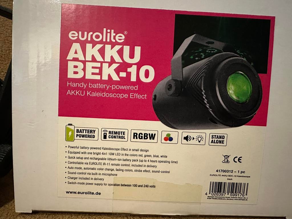 Eurolite AKKU-BEK-10 RGBW LED kaleidoscoop projector, Ophalen of Verzenden, Nieuw, Licht, Geluidgestuurd