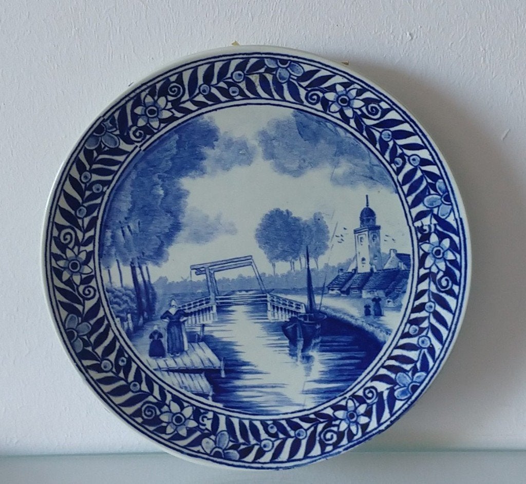 wandbord by boch delftblauw, volgnr 42, Antiek en Kunst, Antiek | Wandborden en Tegels, Ophalen of Verzenden
