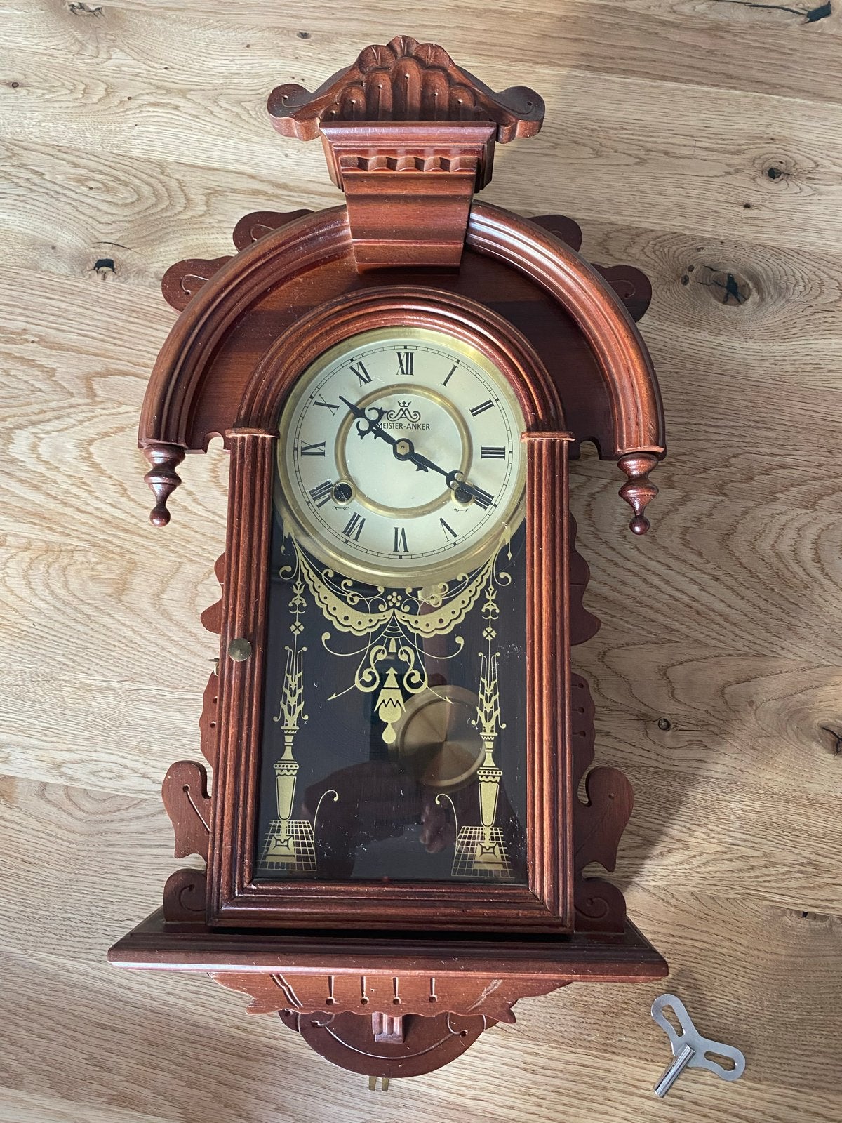 Meister-Anker Wandklok - Mechanisch Opwindbaar met Sleutel, Ophalen