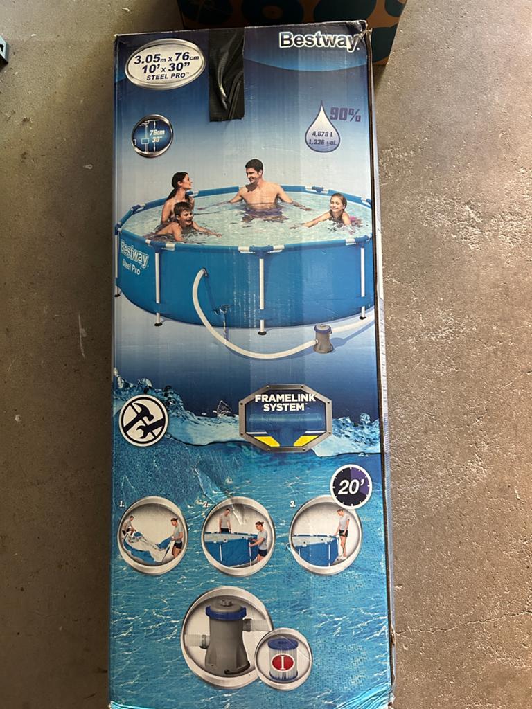 Buitenzwembad met pomp, Minder dan 80 cm, Rond, 300 cm of meer, Ophalen of Verzenden