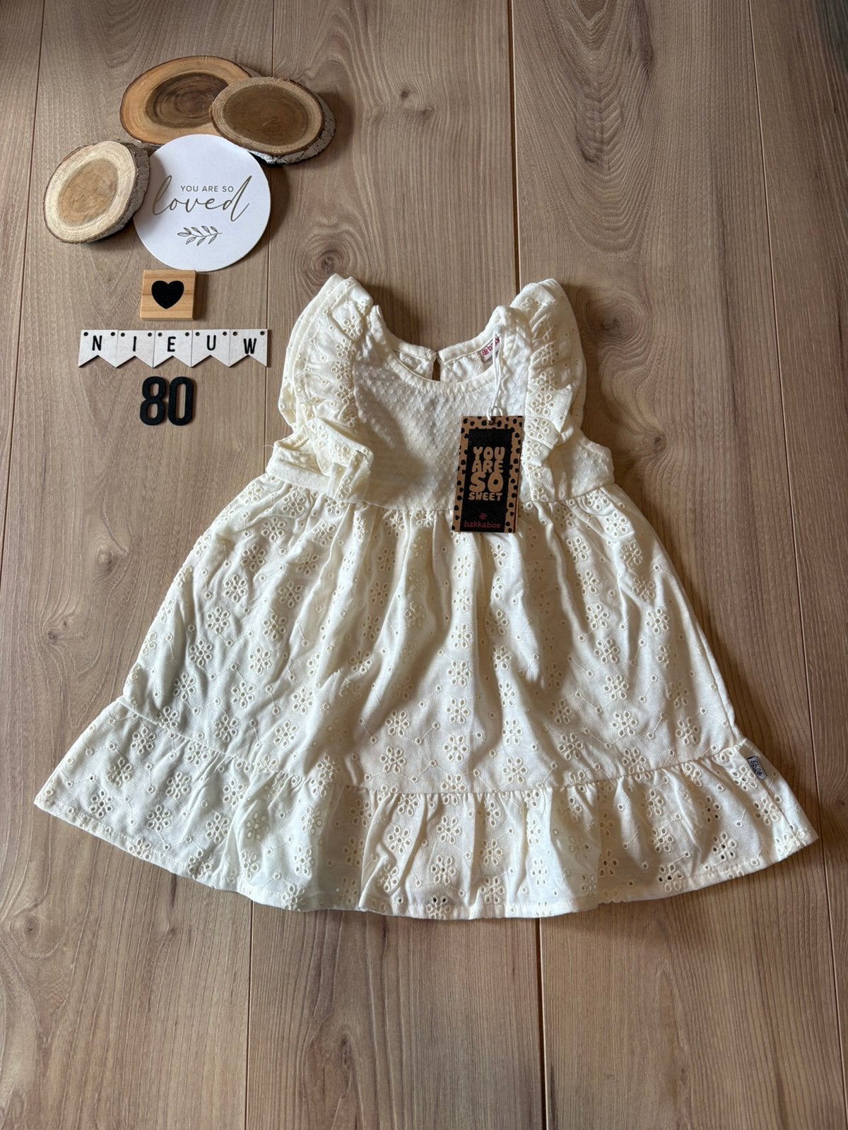 Baby meisje bakkaboe creme jurkje maat 80, Ophalen of Verzenden, Nieuw, Meisje, Jurkje of Rokje