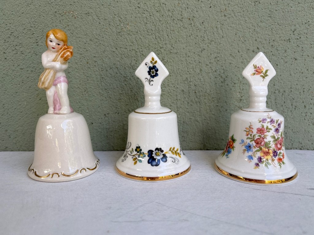 UNIEKE MOOIE PORSELEINEN VINTAGE HANDBELLEN VOOR VERZAMELAAR, Ophalen of Verzenden