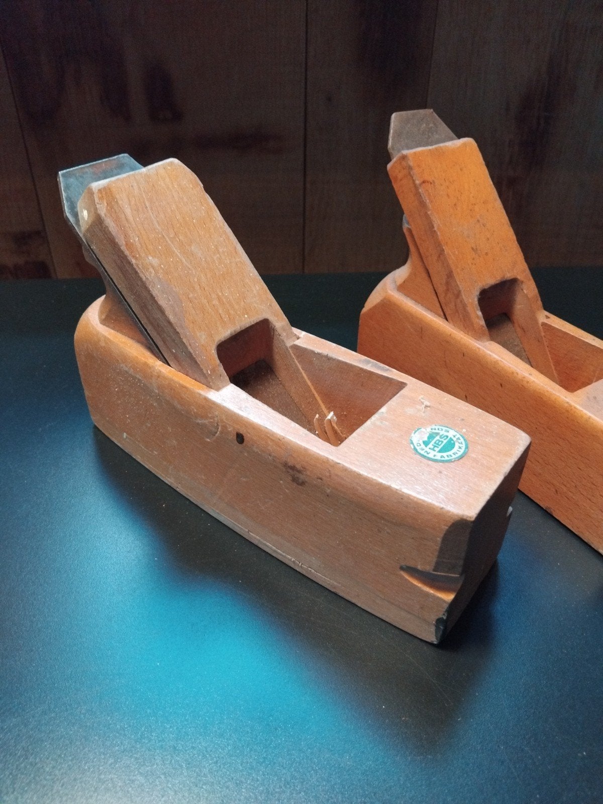Vintage HBS houten schaven - Set van 2 met weinig roest, Ophalen