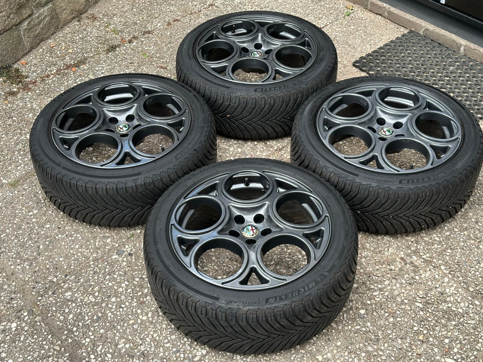 Alfa Romeo GTA Speedline originele velgenset met banden 5x98, Auto-onderdelen, Banden en Velgen, Ophalen, Banden en Velgen, 17 inch