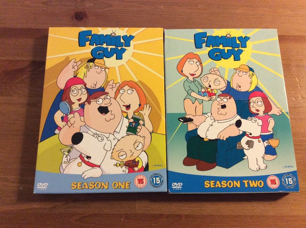 Family Guy seizoen 1 & 2 dubbel-dvd's engels €8. stuk, Cd's en Dvd's, Gebruikt, Tekenfilm, Amerikaans, Boxset
